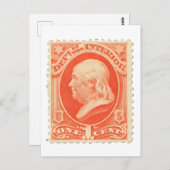 Benjamin Franklin One Cent US Postzegel Briefkaart (Voorkant / Achterkant)