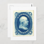 Benjamin Franklin One Cent US Postzegel Briefkaart (Voorkant / Achterkant)