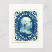 Benjamin Franklin One Cent US Postzegel Briefkaart (Voorkant)