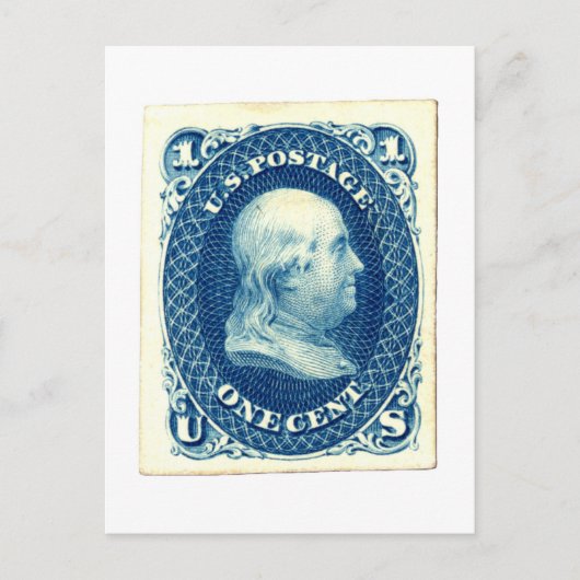 Benjamin Franklin One Cent US Postzegel Briefkaart (Voorkant)