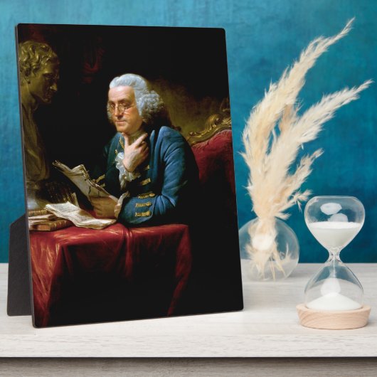 Benjamin Franklin, Oprichter Uitvinder Wetenschapp Fotoplaat (Zijkant)