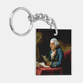 Benjamin Franklin, Oprichter Uitvinder Wetenschapp Sleutelhanger (Voorkant Links)