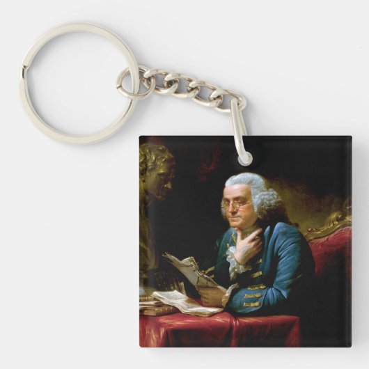 Benjamin Franklin, Oprichter Uitvinder Wetenschapp Sleutelhanger (Voorkant)