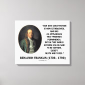 Benjamin Franklin Overlijdensbelastingen Citaat Canvas Afdruk (Voorkant)