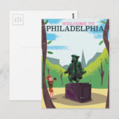 Benjamin Franklin Philadelphia cartoon Briefkaart (Voorkant / Achterkant)