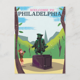 Benjamin Franklin Philadelphia cartoon Briefkaart