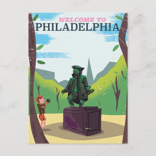 Benjamin Franklin Philadelphia cartoon Briefkaart (Voorkant)