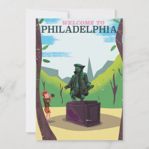 Benjamin Franklin Philadelphia cartoon houten post Kaart