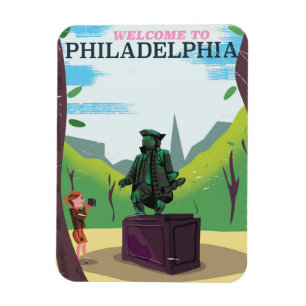 Benjamin Franklin Philadelphia cartoon Magneet
