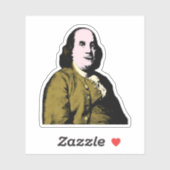 Benjamin Franklin Pop Art Stijl Sticker (Vel)