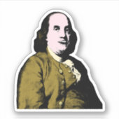 Benjamin Franklin Pop Art Stijl Sticker (Voorkant)