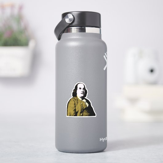 Benjamin Franklin Pop Art Stijl Sticker (HydroFlask)