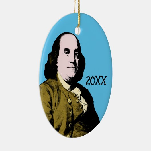 Benjamin Franklin Pop Art Style Keramisch Ornament (Rechts)