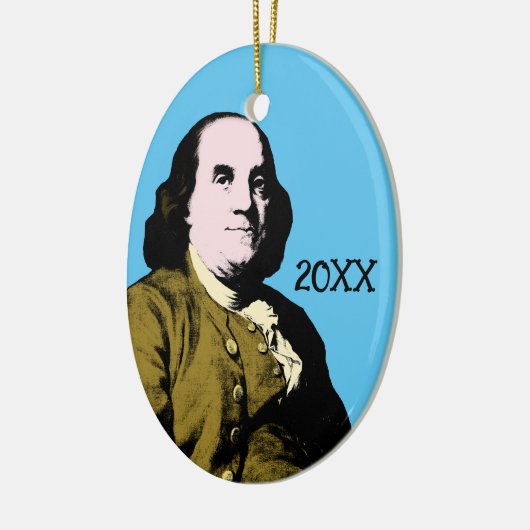 Benjamin Franklin Pop Art Style Keramisch Ornament (Links)