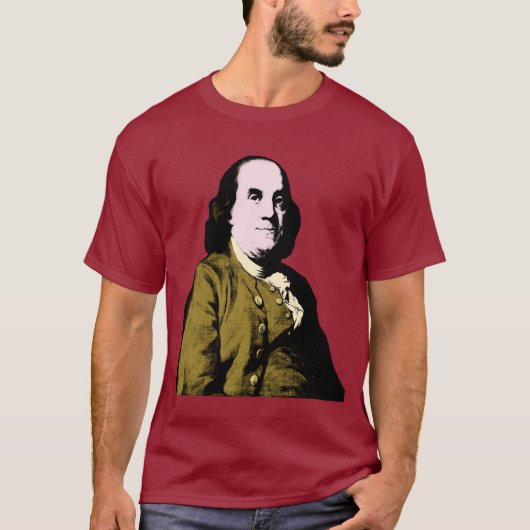 Benjamin Franklin Pop Art Style T-shirt (Voorkant)