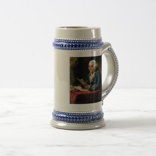 Benjamin Franklin Portrait van David Martin 1767 Bierpul (Voorkant rechts)