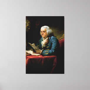 Benjamin Franklin Portrait van David Martin 1767 Canvas Afdruk