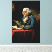 Benjamin Franklin Portret van David Martin 1767 Canvas Afdruk (Insitu (Houten vloer))