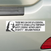 Benjamin Franklin Quote Bumpersticker (Op auto)