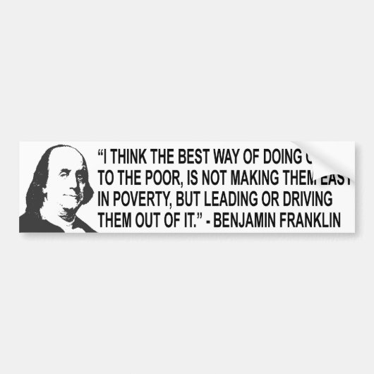 Benjamin Franklin Quote Bumpert Sticker (Voorkant)