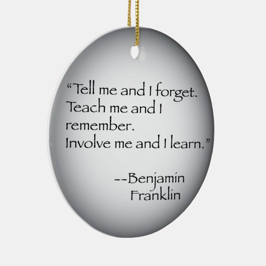 Benjamin Franklin Quote Keramisch Ornament (Rechts)