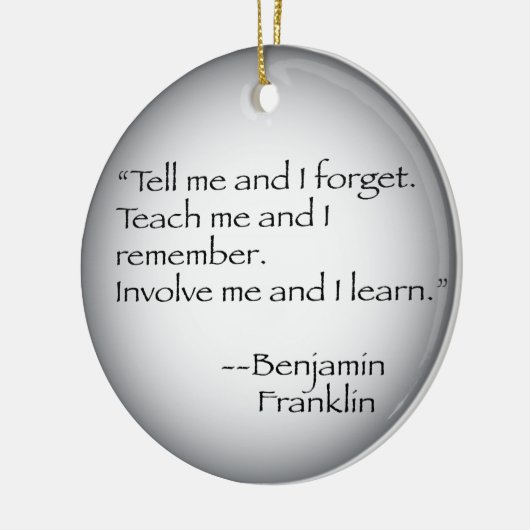 Benjamin Franklin Quote Keramisch Ornament (Links)