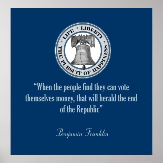 Benjamin Franklin Quote (Money) Poster (Voorkant)