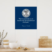 Benjamin Franklin Quote (Money) Poster (Keuken)