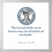 Benjamin Franklin Quote (Money) Poster (Voorkant)