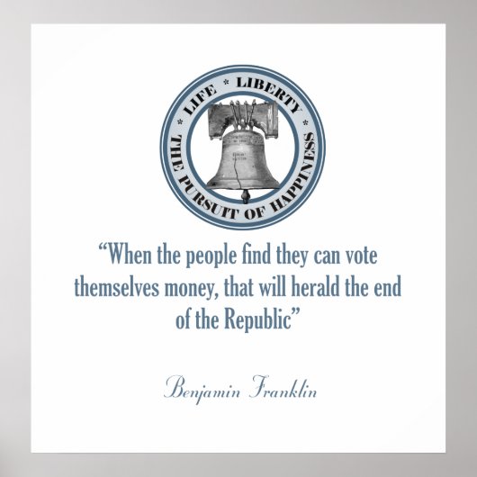 Benjamin Franklin Quote (Money) Poster (Voorkant)
