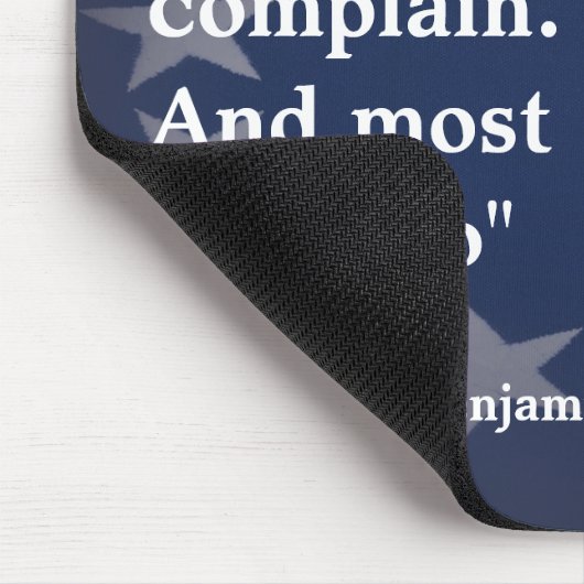 Benjamin Franklin Quote over ontlasting Muismat (Hoek)