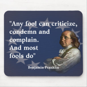 Benjamin Franklin Quote over ontlasting Muismat