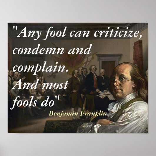 Benjamin Franklin Quote over ontlasting Poster (Voorkant)