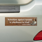 Benjamin Franklin Quote over opstand Bumpersticker (Op auto)