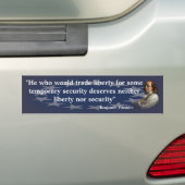 Benjamin Franklin Quote over vrijheid Bumpersticker (Op auto)