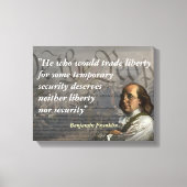 Benjamin Franklin Quote over vrijheid Canvas Afdruk (Voorkant)