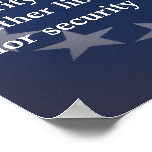 Benjamin Franklin Quote over vrijheid Poster (Hoek)