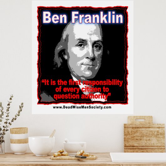 Benjamin Franklin Quote Poster (Keuken)