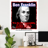 Benjamin Franklin Quote Poster (Thuiskantoor)