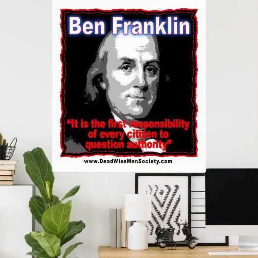 Benjamin Franklin Quote Poster (Thuiskantoor)