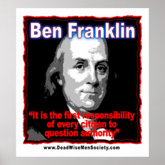 Benjamin Franklin Quote Poster