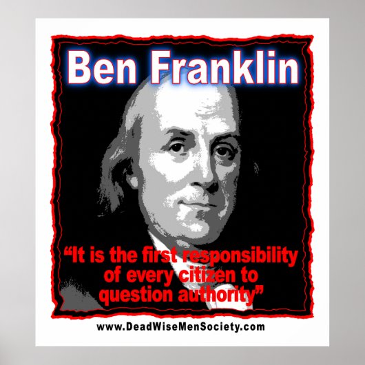 Benjamin Franklin Quote Poster (Voorkant)