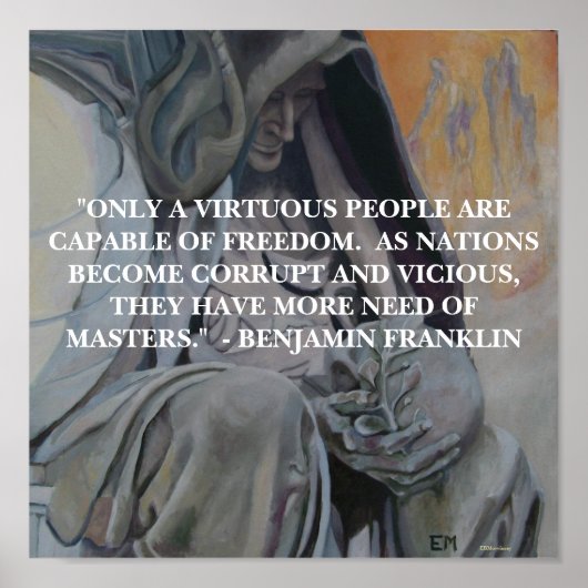 BENJAMIN FRANKLIN QUOTE - POSTER (Voorkant)