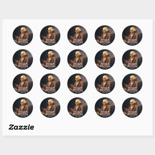 Benjamin Franklin Quote Ronde Sticker (Vel)