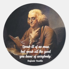 Benjamin Franklin Quote Ronde Sticker