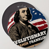 Benjamin Franklin Revolutionaire Button (Voorkant /achterkant)