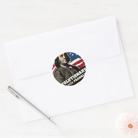 Benjamin Franklin Revolutionaire Sticker (Envelop)