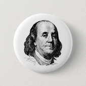 Benjamin Franklin Ronde Button 5,7 Cm (Voorkant)