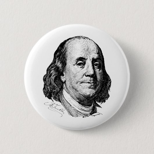 Benjamin Franklin Ronde Button 5,7 Cm (Voorkant)