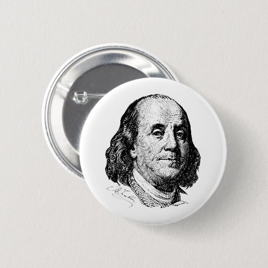 Benjamin Franklin Ronde Button 5,7 Cm (Voorkant /achterkant)